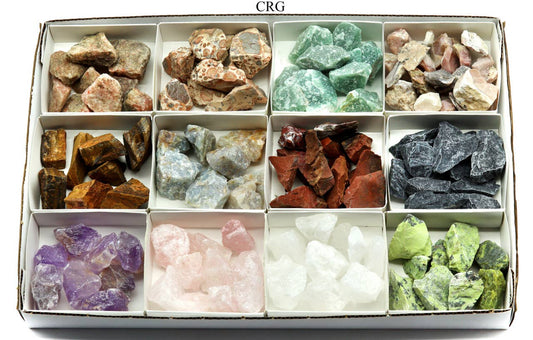 12 Stone Flat - Assorted Rough Gemstone/  8 oz. Lots